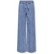 kids ONLY Medium Blue Denim Stripes Kogyasmin Wide Bukser Dnm Gua