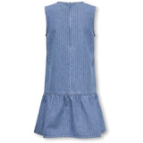 kids ONLY Medium Blue Denim Stripes Kogyasmin S/L Kjole Dnm Gua