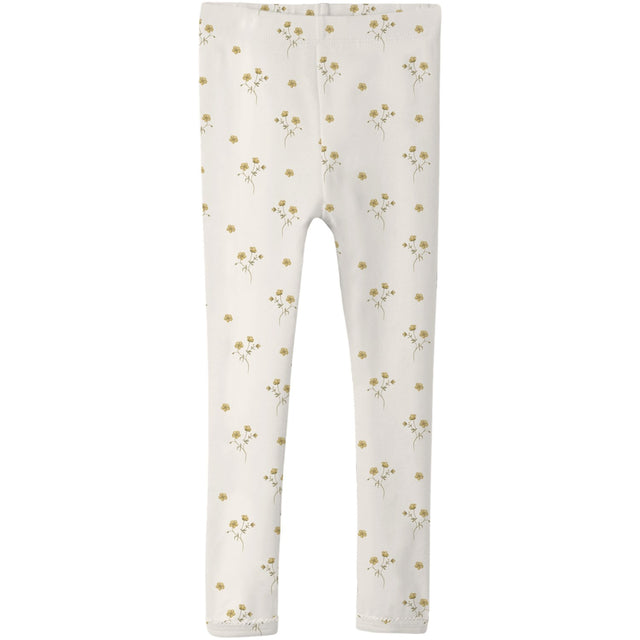 Lil'Atelier Coconut Milk Flower Yellow Nmflayo Sin Slim Leggings Lil