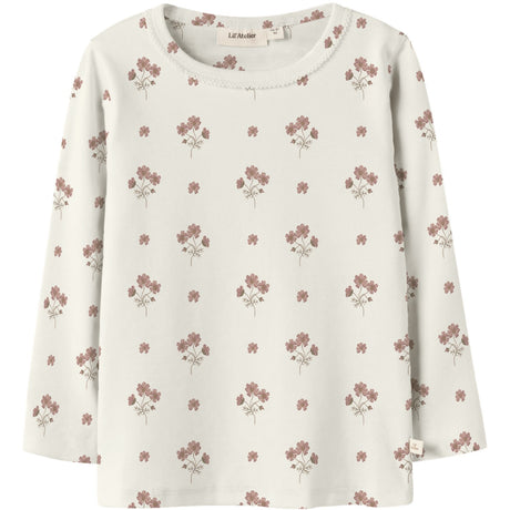 Lil'Atelier Coconut Milk Flower Pink Nmflayo Sig Ls Slim Top Lil