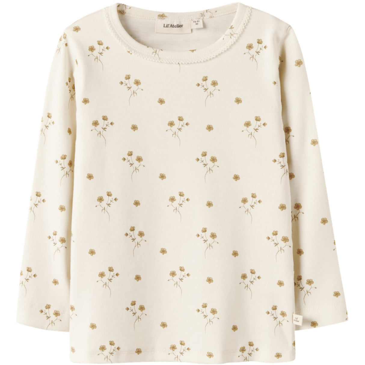 Lil'Atelier Coconut Milk Flower Yellow Nmflayo Sig Ls Slim Top Lil