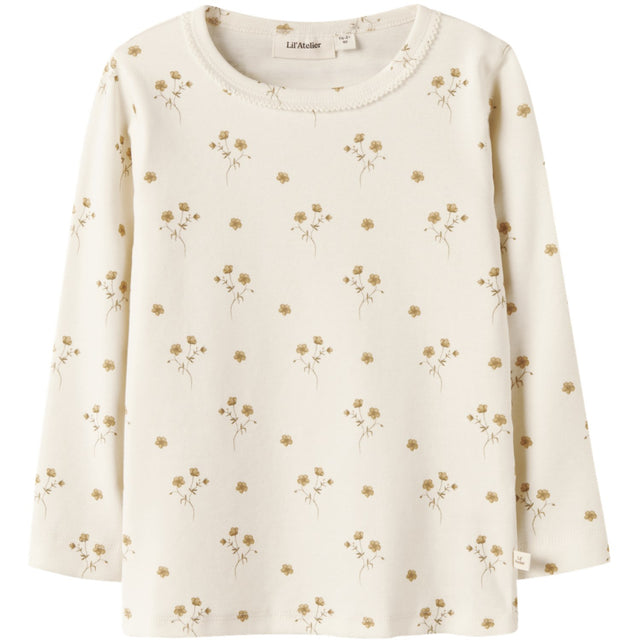 Lil'Atelier Coconut Milk Flower Yellow Nmflayo Sig Ls Slim Top Lil