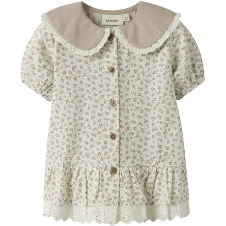 Lil'Atelier Coconut Milk Nmffjola Ss Loose Skjorte Lil