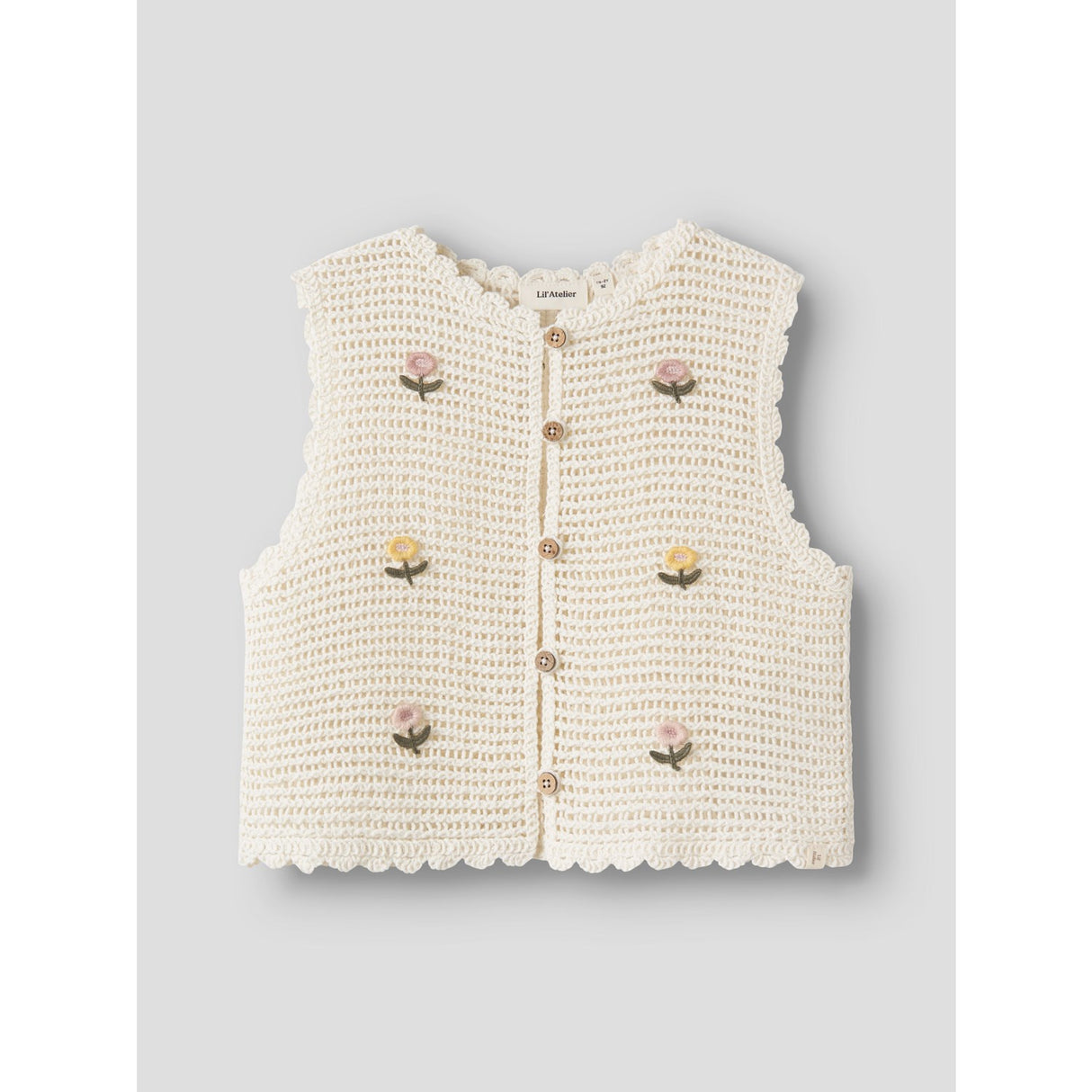 Lil'Atelier Coconut Milk Nmfflora Strik Vest Lil