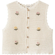 Lil'Atelier Coconut Milk Nmfflora Strik Vest Lil