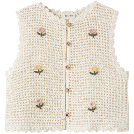 Lil'Atelier Coconut Milk Nmfflora Strik Vest Lil