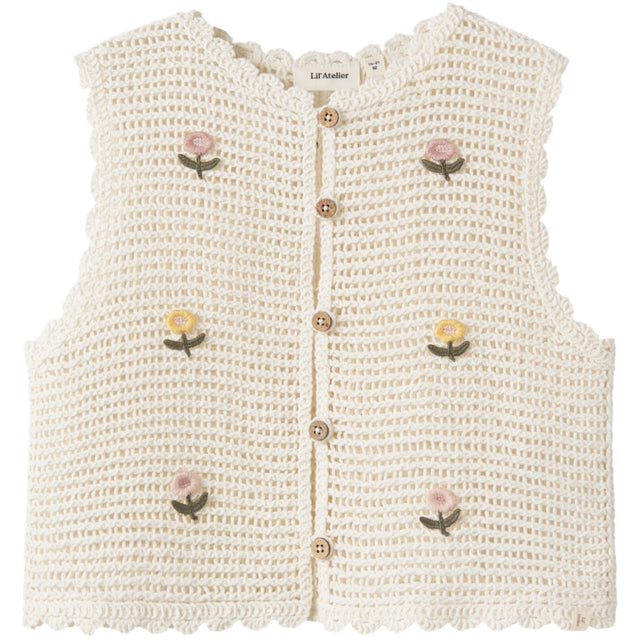Lil'Atelier Coconut Milk Nmfflora Strik Vest Lil