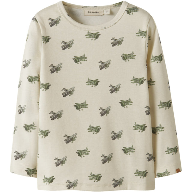 Lil'Atelier Coconut Milk Airplane Nmmlayo Geu Ls Slim Top Lil