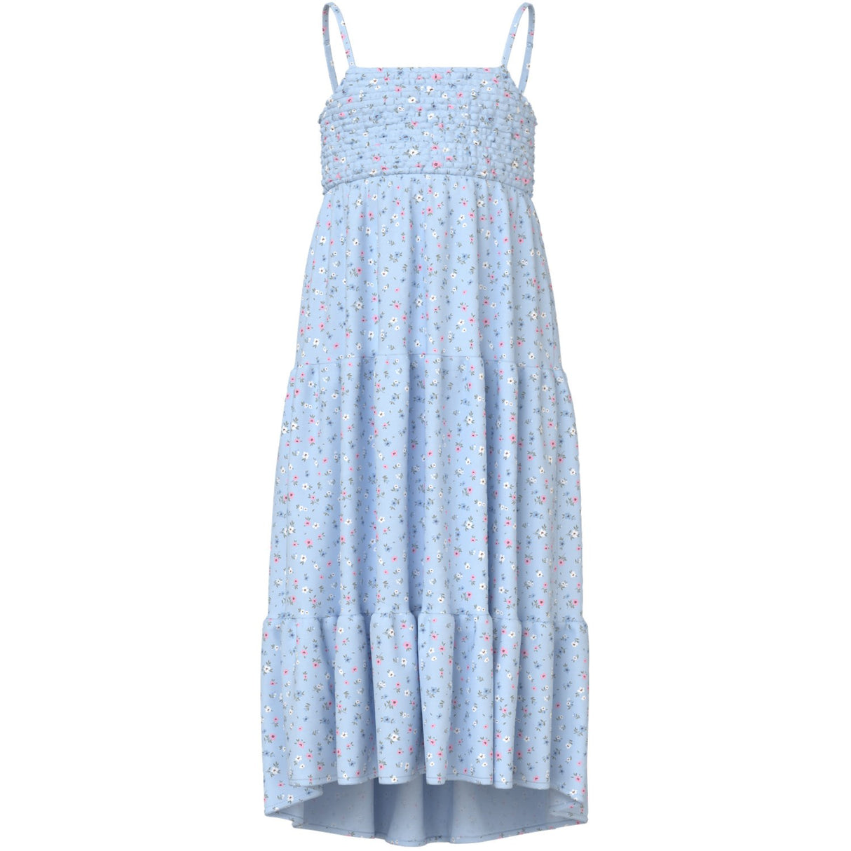 Name It Ice Water Small Floral Nkfvinaya Strop Maxi Kjole
