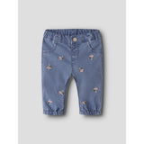Name It Medium Blue Denim Flower Emb Nbfrose Shaped R Emb Jeans 5321-Yb H