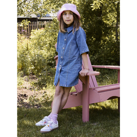 Name It Medium Blue Denim Nkfgianna 2/4 Dnm Kjole 2221-Iz D