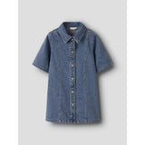 Name It Medium Blue Denim Nkfgianna 2/4 Dnm Kjole 2221-Iz D