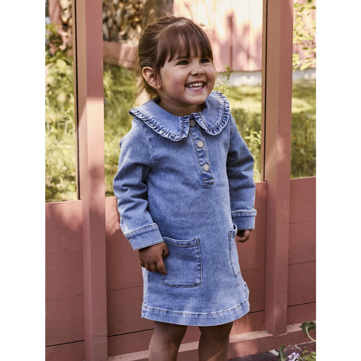 Name It Medium Blue Denim Nmfgia Dnm Ls Kjole 2221-Iz D
