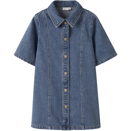Name It Medium Blue Denim Nkfgianna 2/4 Dnm Kjole 2221-Iz D
