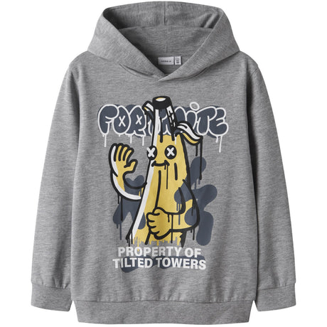 Name It Grey Melange Nkmfox Fortnite Nreg Sweat Wh Bru Bfu