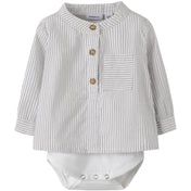 Name It Cloud Dancer Chateau Gray Nbmfar Ls Shirtbody