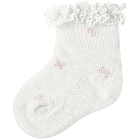 Name It Cloud Dancer Nbffutterfly Strømper