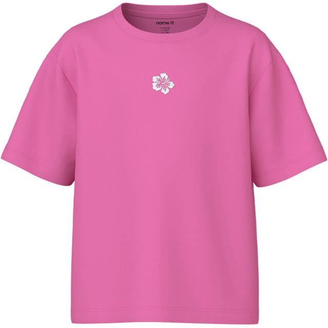 Name It Strawberry Moon Hibiscus Embroidery Nkfvictoria Ss Nreg Top
