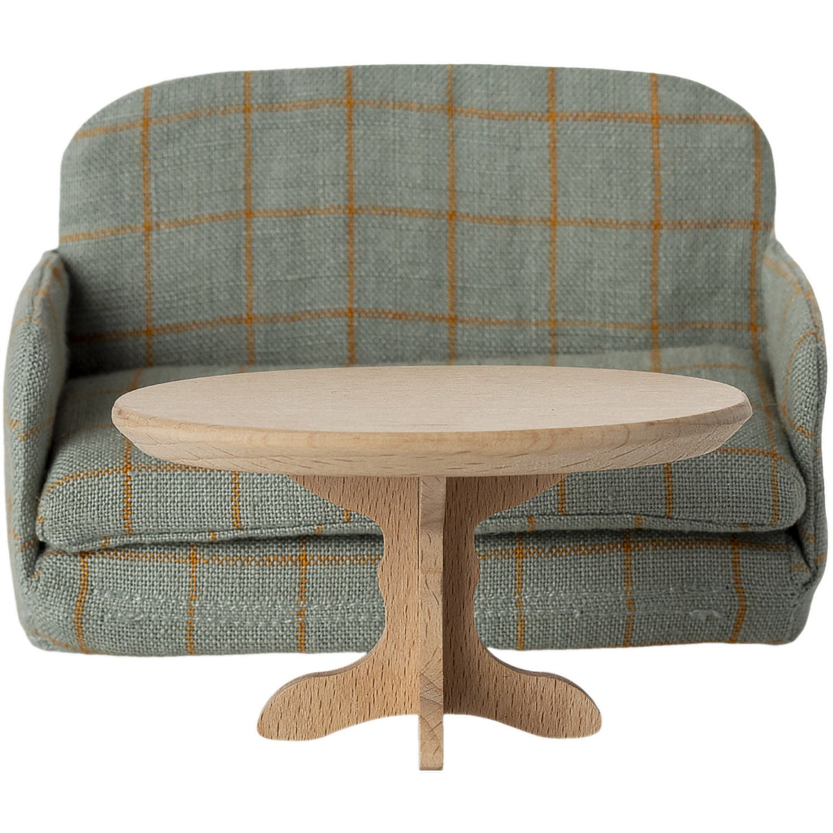 Maileg Ovalt Sofabord, Mus - Natur