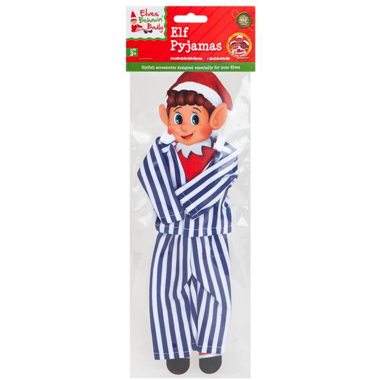 Elves Behavin' Badley Blue Elf Striped Pyjamas