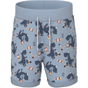 Name It Blue Fog Dino Skater Nmmvermo Aop Long Swe Shorts Unb