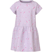 Name It Lavender Fog White Florals Nmfvilinse Capsl Kjole