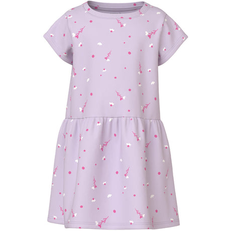 Name It Lavender Fog White Florals Nmfvilinse Capsl Kjole