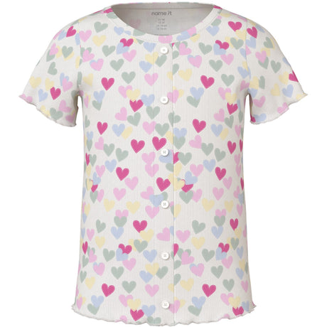 Name It Cloud Dancer Random Hearts Nmfvemia Aop Ss Slim Top