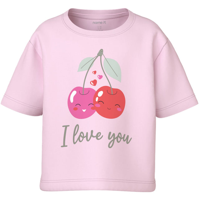 Name It Cradle Pink Cherry Love Nmfvilinse Ss Nreg Kort Top