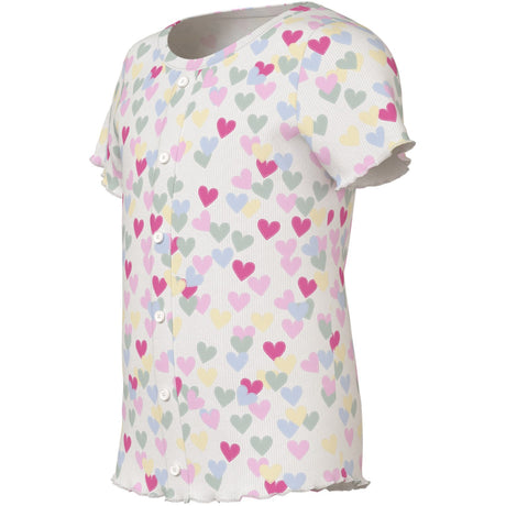 Name It Cloud Dancer Random Hearts Nmfvemia Aop Ss Slim Top