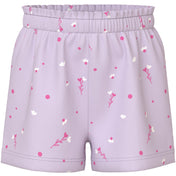 Name It Lavender Fog White Florals Nmfvilinse Shorts