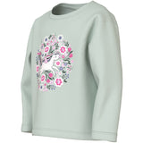 Name It Pale Aqua Unicorn Flowers Nmfveen Ls Nreg Top