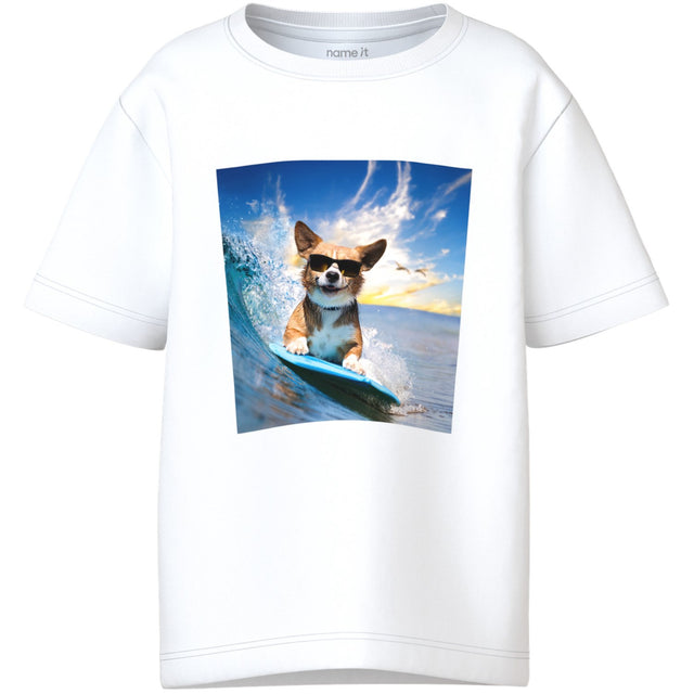 Name It Bright White Surfer Dog Nmmvoto Ss Nreg Top