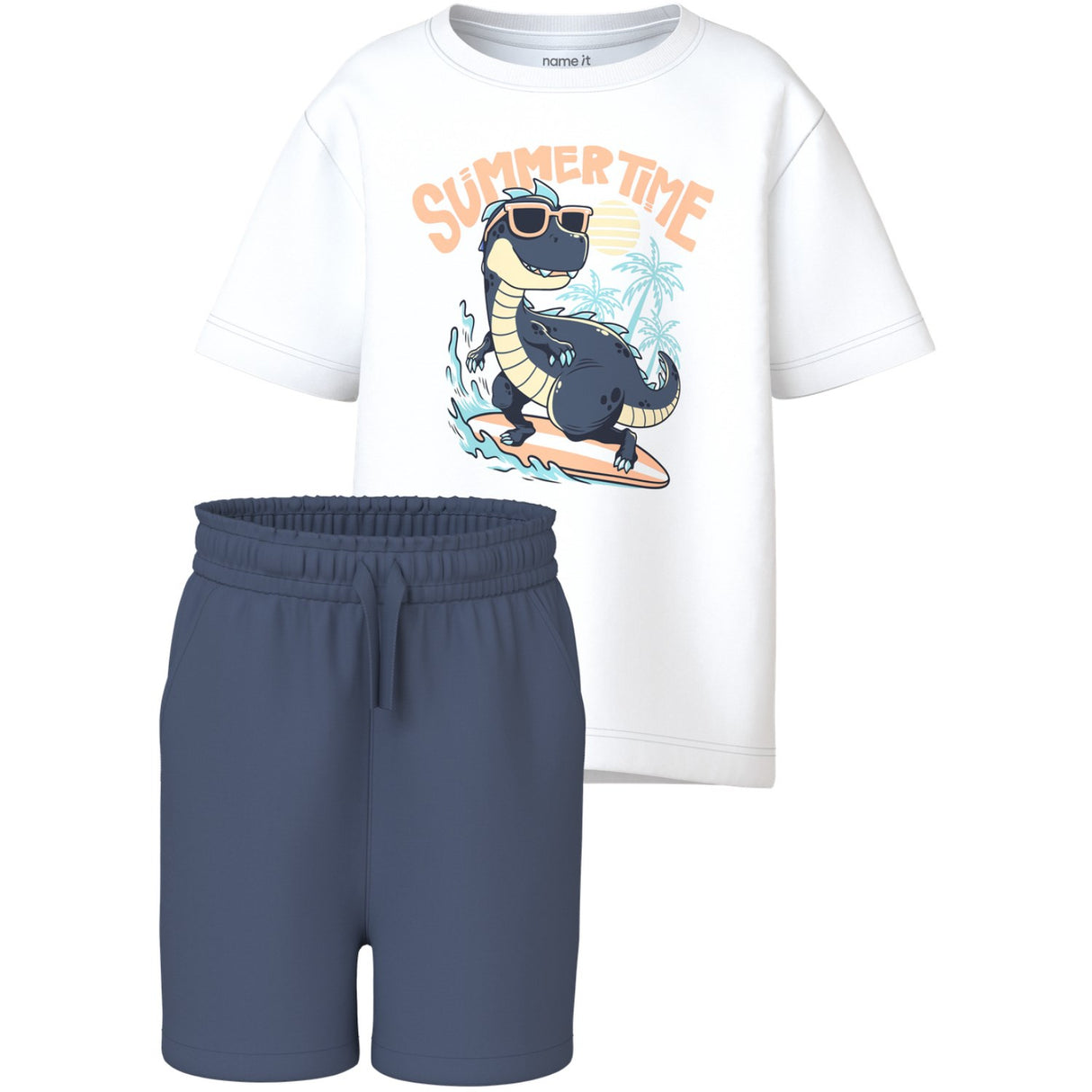 Name It Bright White Summer Time Nmmvigor Ss Nreg Top Sæt