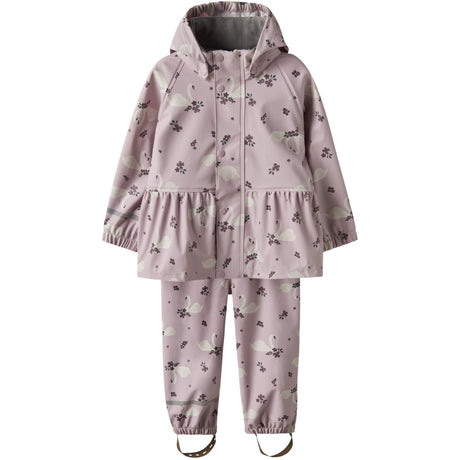 Name It Keepsake Lilac Swan Nmfdry10 Rain Sæt Aop Fo