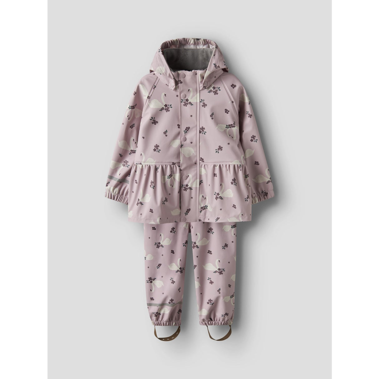 Name It Keepsake Lilac Swan Nmfdry10 Rain Sæt Aop Fo