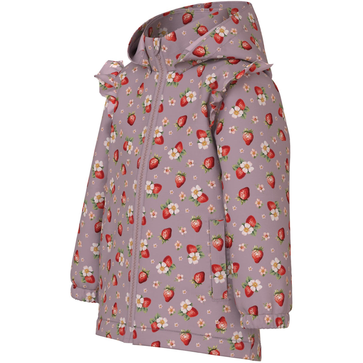 Name It Keepsake Lilac 1 Strawberry Nmfmaxi Jakke Li Flæse Aop