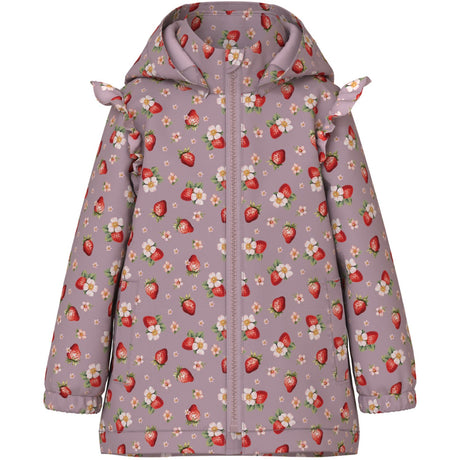 Name It Keepsake Lilac 1 Strawberry Nmfmaxi Jakke Li Flæse Aop