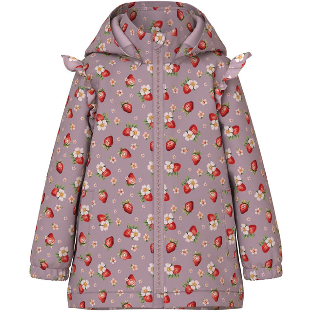 Name It Keepsake Lilac 1 Strawberry Nmfmaxi Jakke Li Flæse Aop
