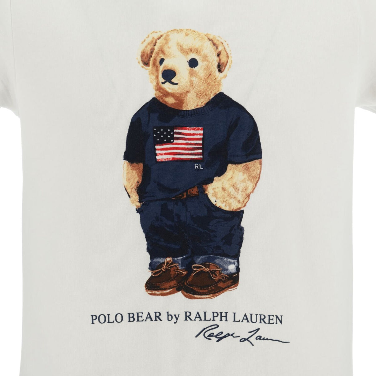 Polo Ralph Lauren White / Elite Blue Ss Bjørn Tee Og Kort Sæt
