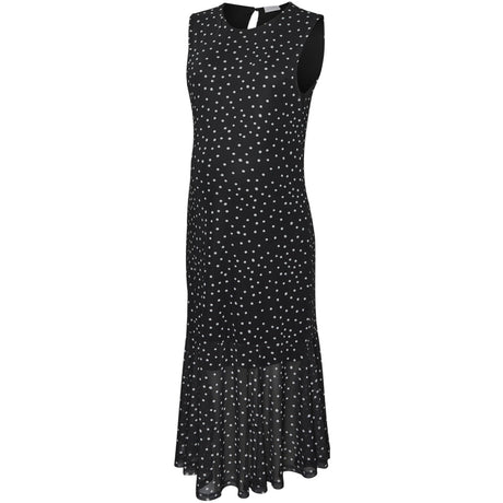 Mama;licious Black Snow White Dots Mlsara Sl Jrs Midi Kjole