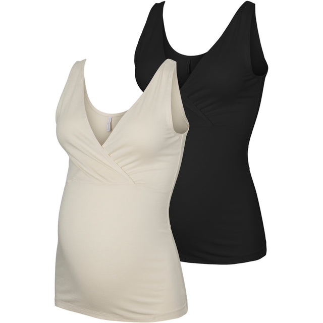 Mama;licious Birch Black Mlhelena Crossy Sl Top Jrs 2F 2-P