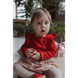 Petit Piao Jet Red/Biking Red Body L/S Flæse Modal Heart