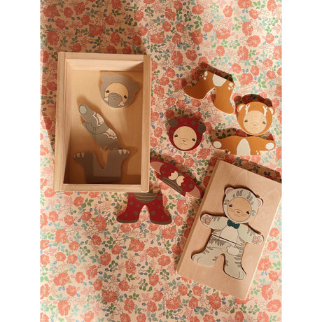 Konges Sløjd Multi Wooden Bamse Dress Up Animals Fsc