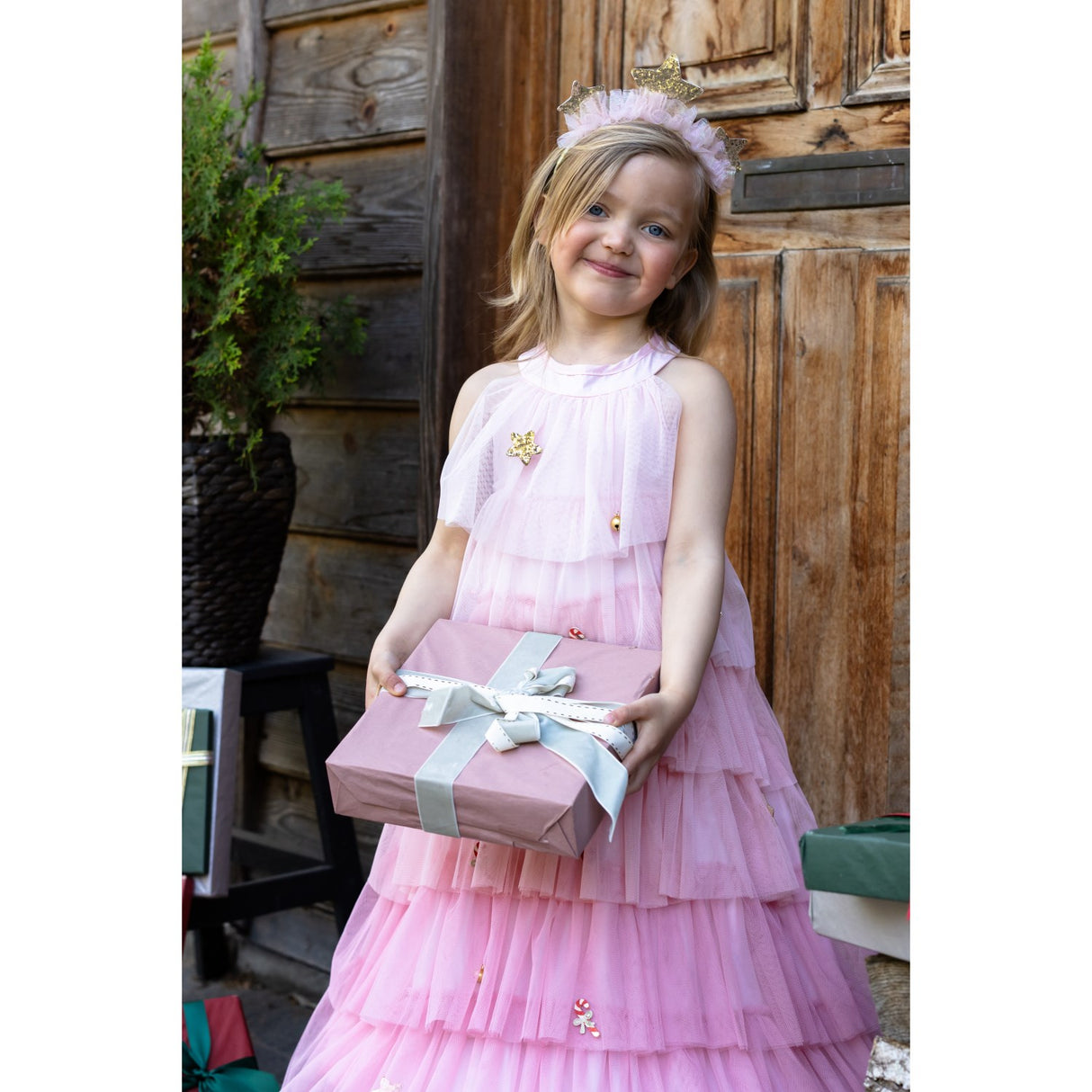 Great Pretenders Christmas Tree Kjole Med Hårbånd, Blush