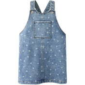 Name It Medium Blue Denim Flower Nmfrosa Kort Dnm Bibskirt 3555-On Noos