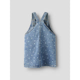 Name It Medium Blue Denim Flower Nmfrosa Kort Dnm Bibskirt 3555-On Noos
