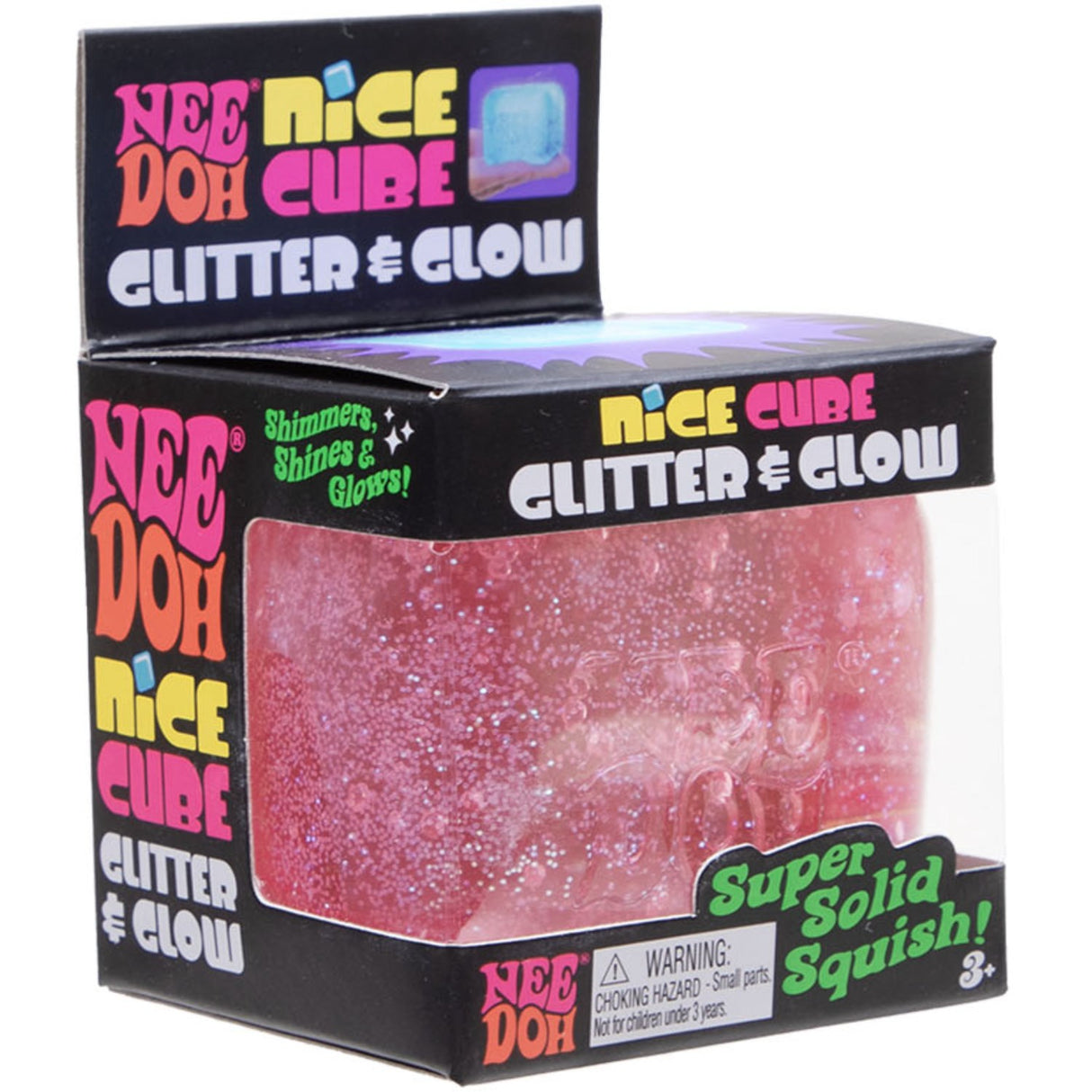 NeeDoh Nice Cube Glitter & Glow 3 Asst. CDU