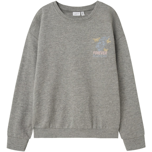 Name It Light Grey Melange Nkflotte Nreg Sweat Unb
