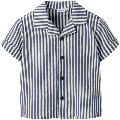 Name It Vintage Indigo Cloud Dancer Nmmfedenis Ss Skjorte
